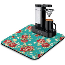 Absorbent Coffee Bar Mat with Rubber Backing, 18x16in – Dish Drying & Draining Pad for Kitchen Counter, Compatible with Coffee Maker, Espresso