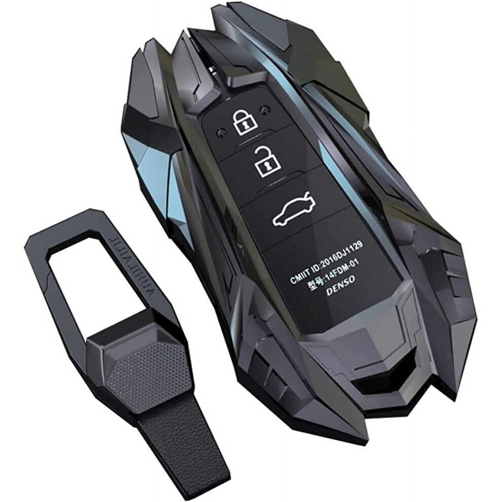 For Toyota Key Fob Cover With Keychain 360 Degree Protection Key Case Compatible With Toyota Camry Rav4 Gray 9426043135461
