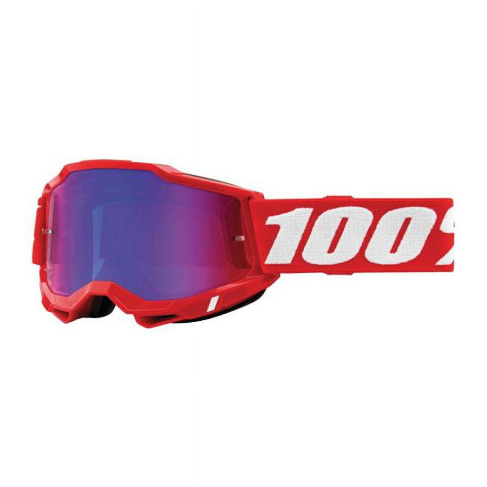 100 Percent Eyewear Accuri 2 With Mirror /Blue Lens Motocross Goggles Red 9426043135690