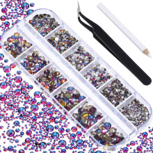2000 stk. fladbags krystalrhinsten 1,5-6 mm