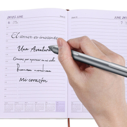 5Pièces Cahier Planning 2025 Noir PU Portable Pour 2