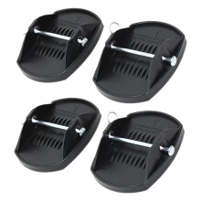 4 Pieces Generic RV Trailer Jack Pads Accessories Easy to Install Sturdy Support Stand Adapter Replace Black Jacking Lift Pad