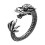 Set di anelli da donna in stile punk retrò con design a serpente e drago, 1