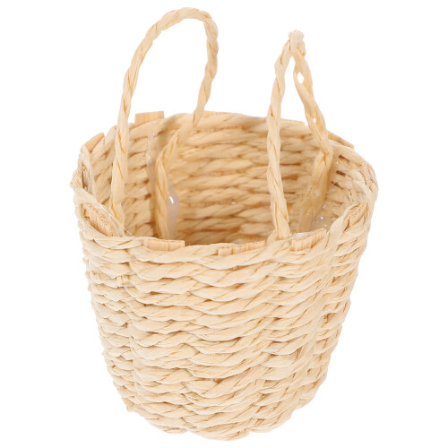 5Pcs Mini Woven Storage Basket Beige Paper for Tiny House Accessories 1