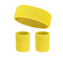 Neon Sports Sweatband Set - 3pcs with Headband & Wristbands, Breathable Terry Cloth for Basketball, Tennis, Cosplay - Perfect for Paris Competitions