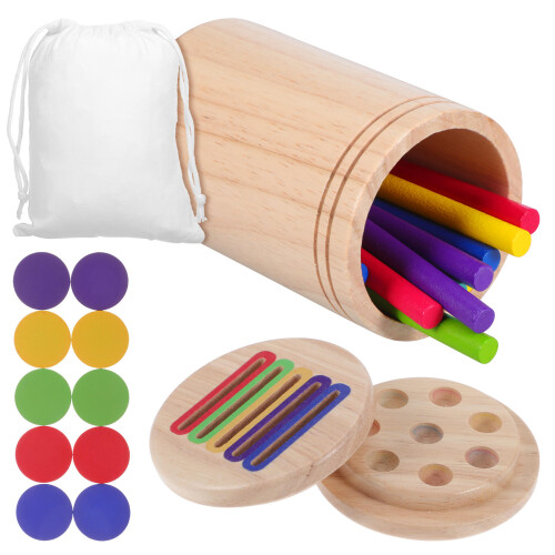 3Sets Wooden Sorting Game for Kids Fine Motor Learning Toy 1