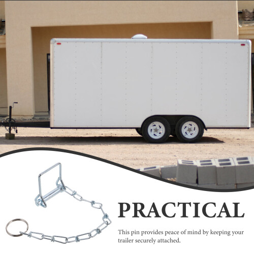 BESTONZON Galvanized Trailer Coupler Pin with Chain for Secure Hitch Locking and Towing 2