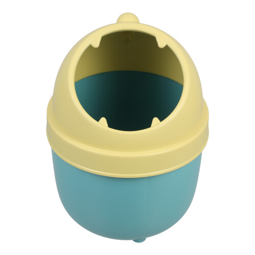 3Pcs Blue PP Mini Desk Trash Can with Lid Cute Home Office Garbage Bin 2