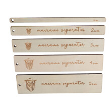 Set of 5 Macrame Rulers Clear Scale Wooden Divider Prevents Shifting Craft Tool