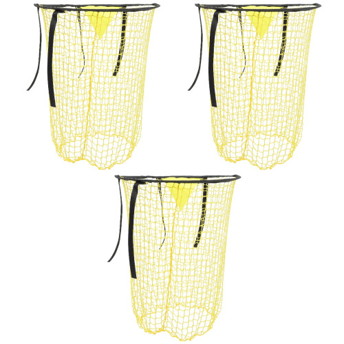 3Pcs Polyester Soccer Net Football Practice Nets Yellow Training Gear 2