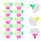 20Pcs Creative Petal Shape Fluorescent Pens Durable Colored Markers 10