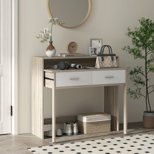 Homcom Mesa Consola Marrón 95 x 35 x 87 cm 1