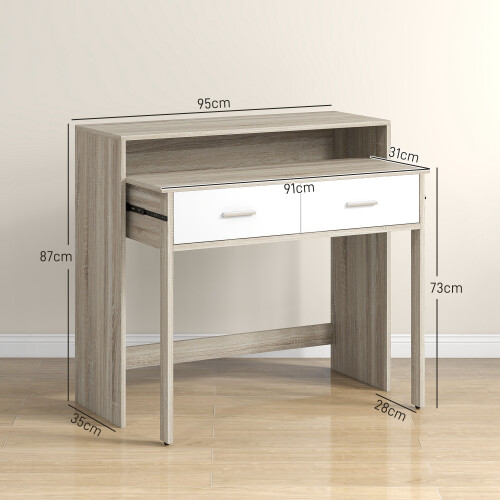 Homcom Mesa Consola Marrón 95 x 35 x 87 cm 2