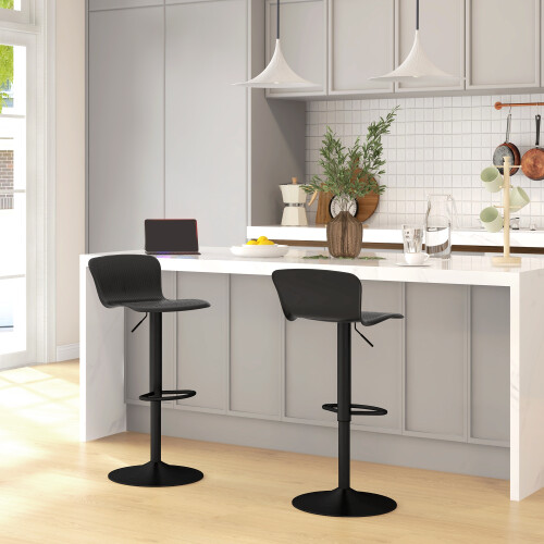 Homcom Taburetes de Bar Negro 38.5 x 40 x 97.5 cm 1