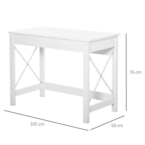 Homcom Mesa de Escritorio Blanco 105 x 50 x 76 cm 2