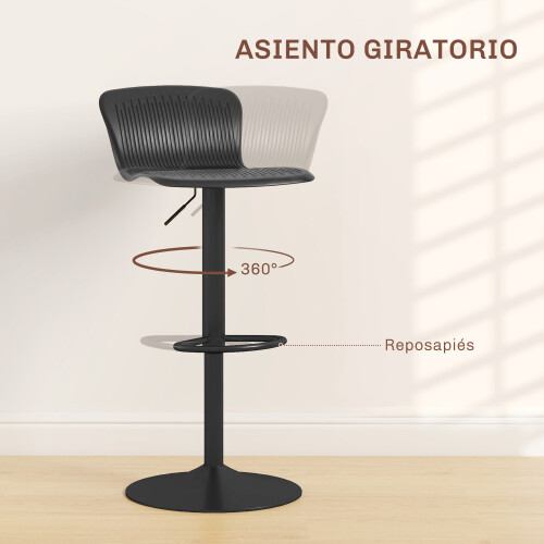 Homcom Taburetes de Bar Negro 38.5 x 40 x 97.5 cm 2