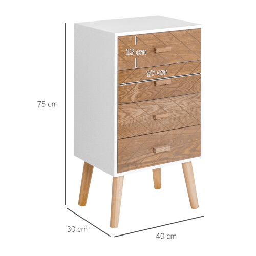 Homcom Mesita de Noche Bicolor 40 x 30 x 75cm 2