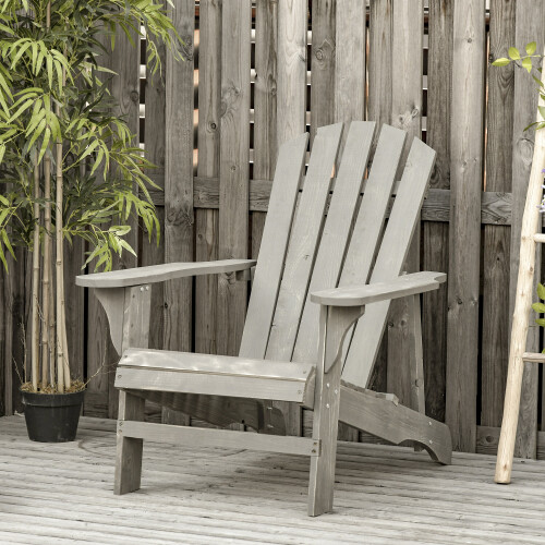 Outsunny Silla Adirondack Gris 78 x 89 x 88 cm 1