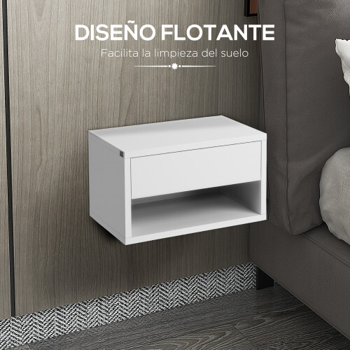 Homcom Mesitas de Noche Blanco 37 x 32 x 21 cm 2