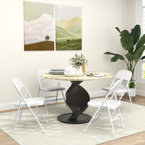 Homcom Sillas Plegable Blanco 45 x 46 x 78 cm 1