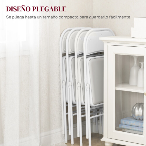 Homcom Sillas Plegable Blanco 45 x 46 x 78 cm 1