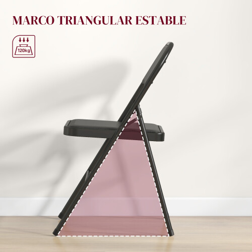 Homcom Sillas Plegable Negro 45 x 46 x 78 cm 2