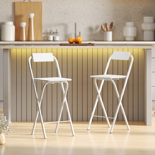Homcom Taburetes de Bar Blanco 37 x 45 x 87 cm 1