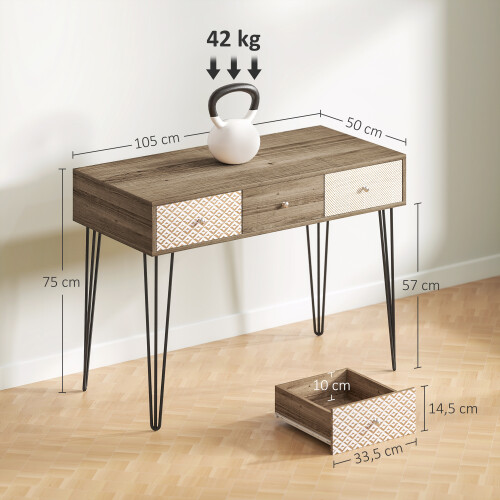 Homcom Escritorio Marrón 105 x 50 x 75 cm 2