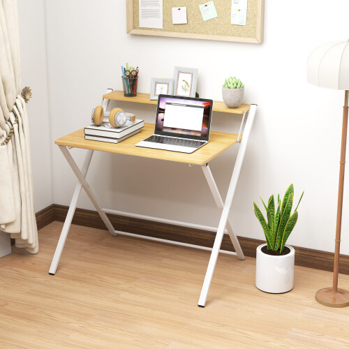 Homcom Escritorio Plegable Marrón 86 x 66 x 82 cm 1
