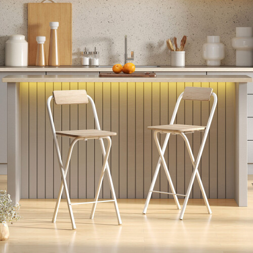 Homcom Taburetes de Bar Marrón 37 x 45 x 87 cm 1