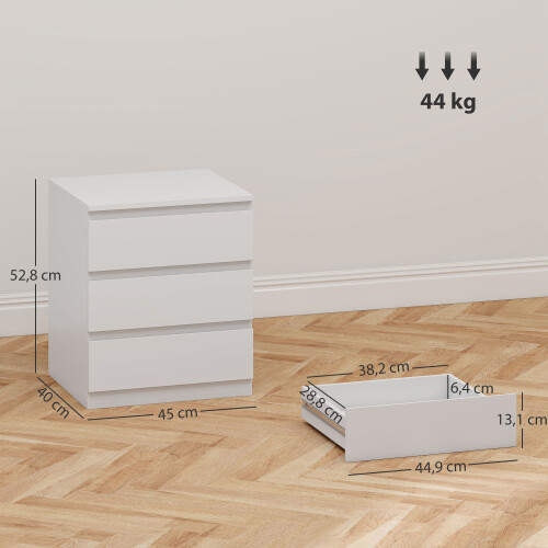 Homcom Cómoda Blanco 45 x 40 x 52.8 cm 2