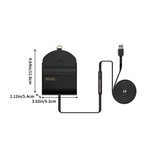Caixa de armazenamento com carregamento sem fio para iPhone e Samsung, 15W 2