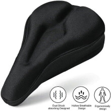 (As show, One size) Bicycle Saddle, Silicone Comfort Gel Bike Saddle Pad for Mountain MTB Road Bike Unisex,2024 Ping