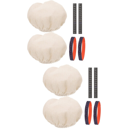 2Ensembles Kit Complet Bocal Levain Coton Couvrant Date Thermomètre