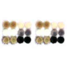 24Pièces Pompons Fluffy Bouton Caché Accessoires Colorés Pour Femme