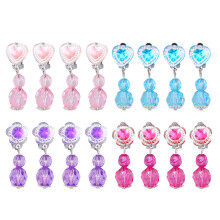 32Paires Boucles D'oreilles Clip Enfants Styles Variés Colorés