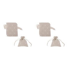 48Pcs Beige Drawstring Linen Cotton Storage Bags Jewelry Organizer