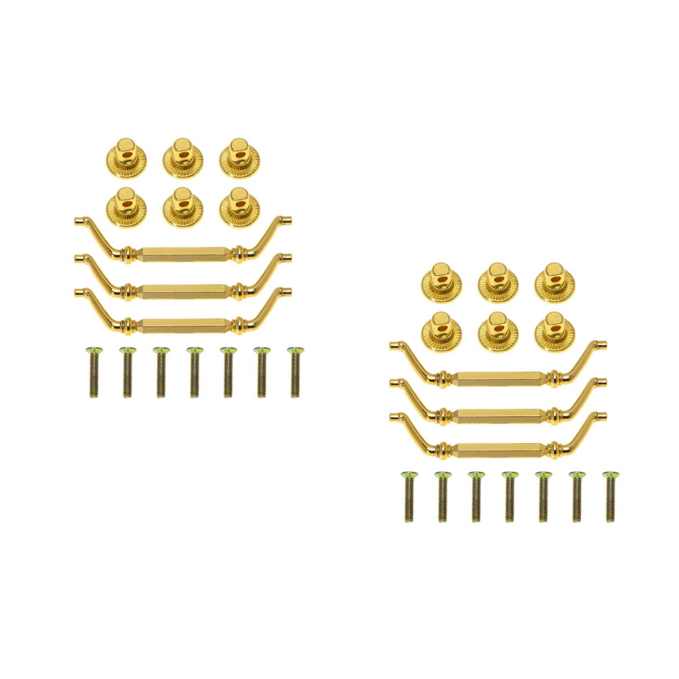 6Pcs Durable Golden Zinc Alloy Cabinet Handle For Home Drawer Pulls 3682144236131