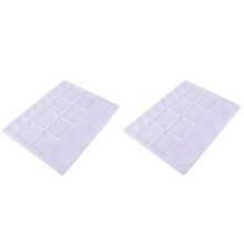 2Pcs White Art Paint Trays for Watercolor Gouache Portable Mixing Tray
