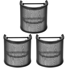 3Pcs Black Handheld Mic Pop Filter Silicone Steel Mesh Windscreen