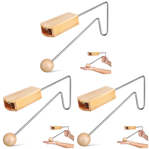 3Pièces Vibraslap Bois Percussion Main Portable Découvrez Sons Uniques