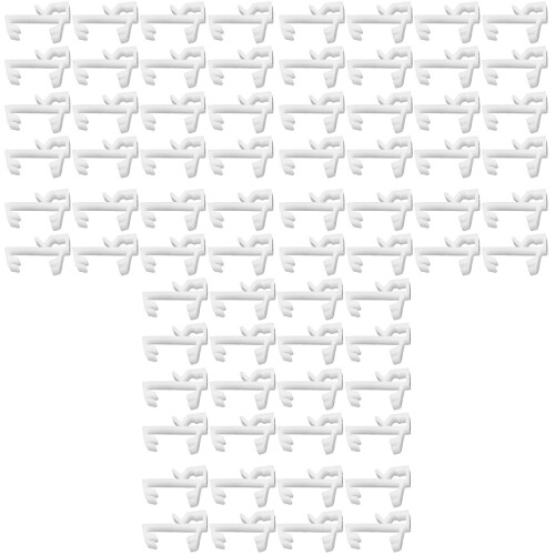 72Pcs White PP Valance Clips for Kitchen Blinds Replacement