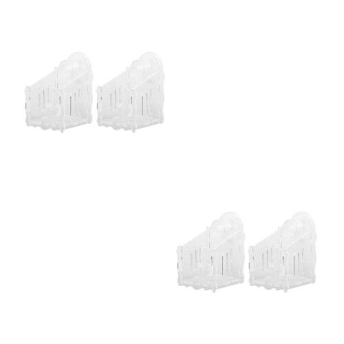 2Sets Clear Acrylic Fish Tank Plant Basins with Suction Cup Design
