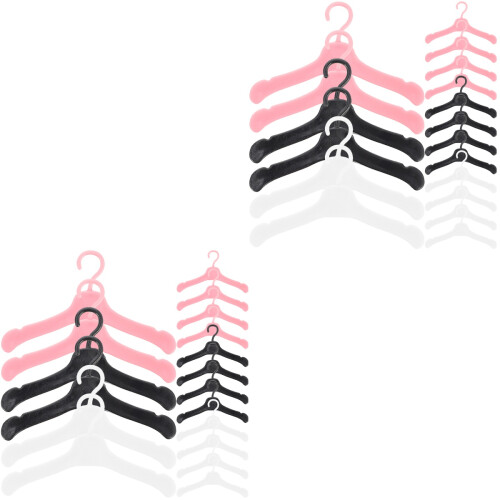 120Pcs Assorted Color Mini Plastic Doll Hangers for Clothes Storage