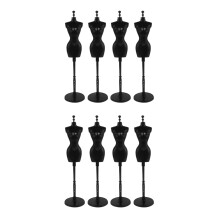 8Pcs Black Plastic Mini Doll Dress Model Holder for Clothes Display
