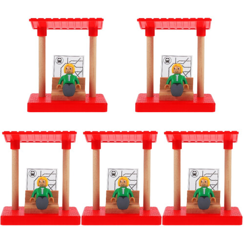 5Sets Holz Bahnsteig Spielzeug Kinder DIY Simulation Bunt Modell