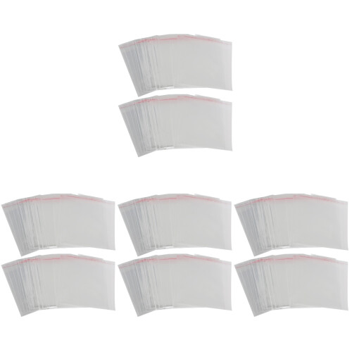 800Pcs Clear Cellophane Storage Bags Opp Material Self-Adhesive White