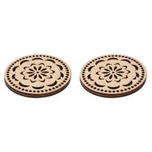 4Pcs Classic Hollow-Carved Wooden Round Boards DIY Wirebag Material