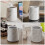 3Pcs White Compact Bathroom Trash Can with Marble Pattern Design 11