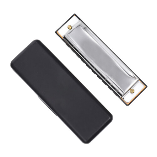 6Pcs Portable Silver Metal Harmonica 10-Hole 20-Tone for Beginners